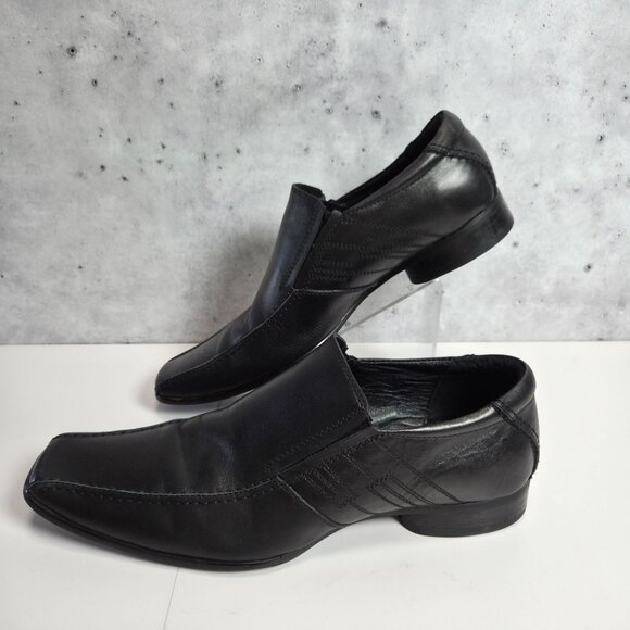 Kenneth Cole Reaction On That Note Black Leather Slip-On Shoes Mens 9M Medium - Picture 6 of 11